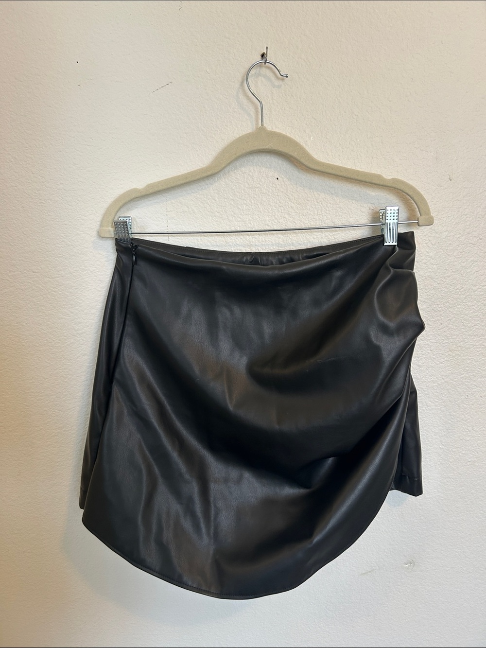 Ci Sono Black Leather Mini Skort